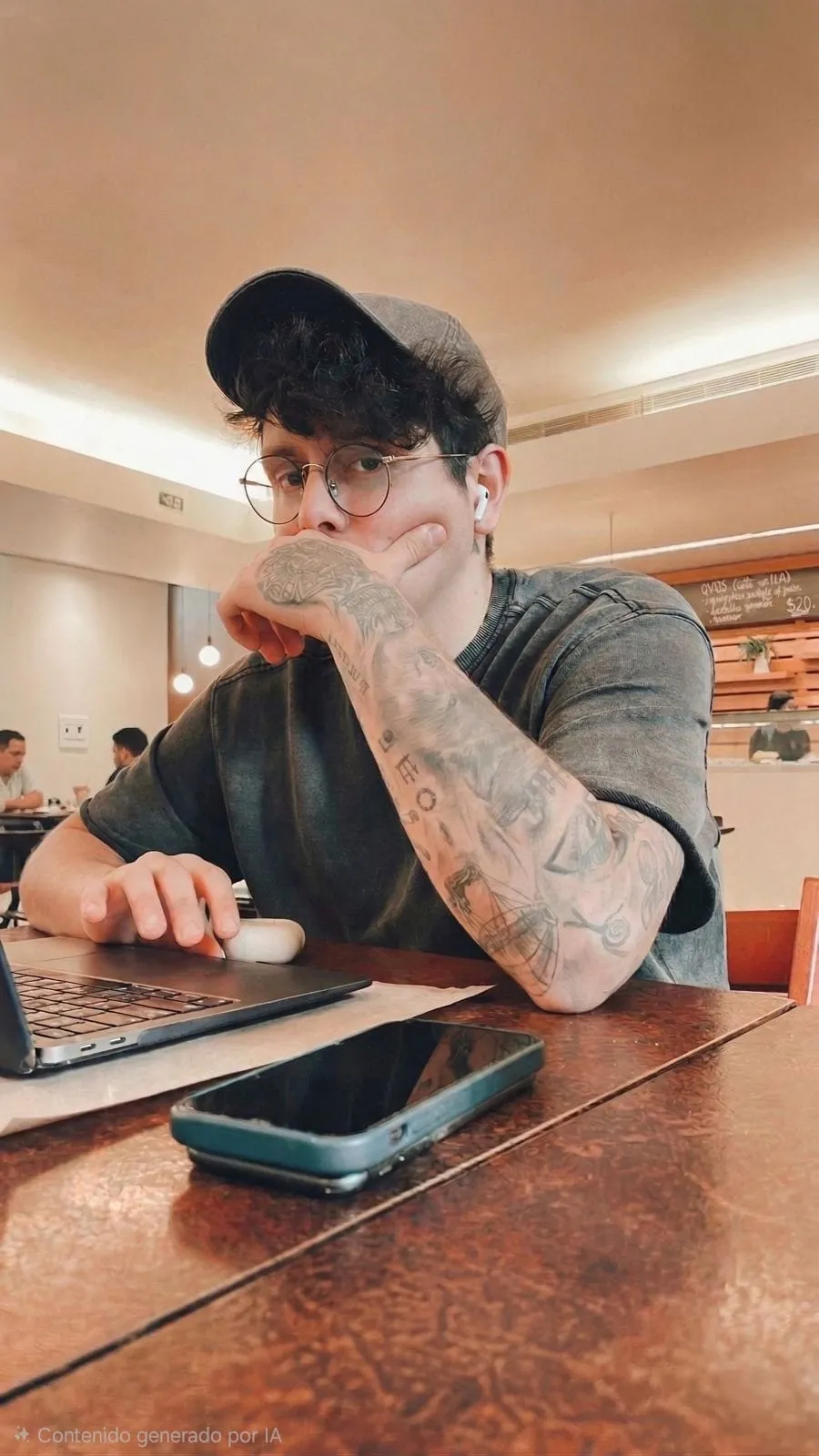 Edu Wayne writing at a laptop